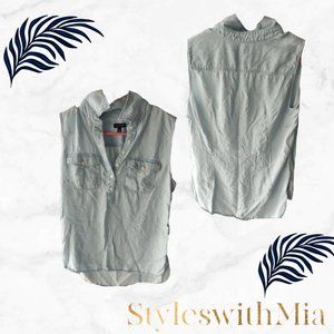 Sleeveless Denim Top High Low.